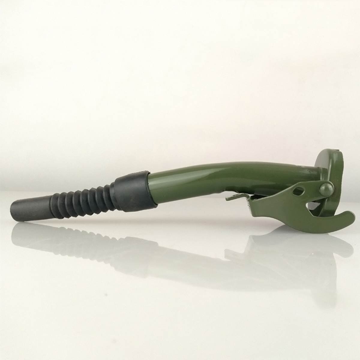 Flexible Metal Pouring Spout With Sealing Rubber Gaske Fuel Nozzel For 5/10/20L Gerry Jerry Cans Deep Green