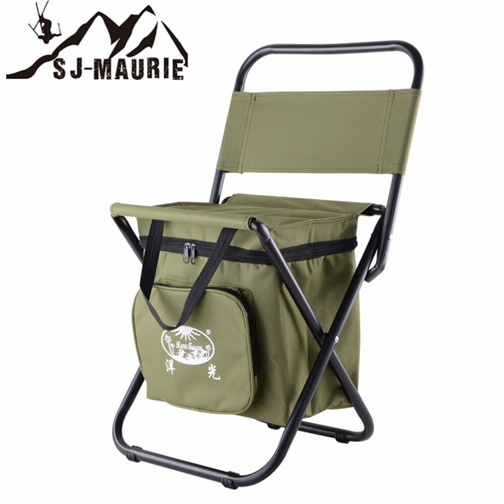 Outdoor Camping Chair Fishing Chair Folding Camping Stool Ice Thermos Bag Cooler Insulated Picnic Bag Hiking Seat Table Bag: Default Title
