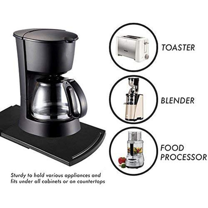 Kitchen Sink Sliding Coffee Tray Mat, Under-Cabinet Equipment Coffee Machine Toaster Countertop Storage Moving Slider-Base Slidi