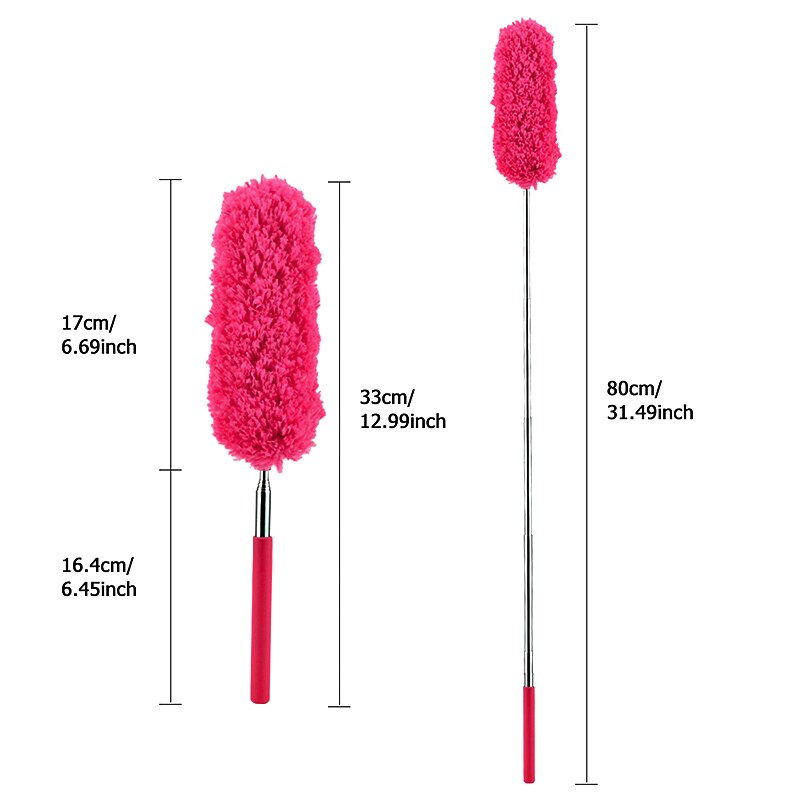 Soft Microfiber Cleaning Duster Dust Cleaner Handvat Veer Statische Anti Magic Household Cleaning Tools: red