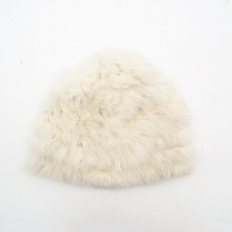 Luxury Girls Outdoor Winter Faux Fur Knitted Beanies Hats Woolen Fluffy Thick Warm Caps Women Fur Hats: E