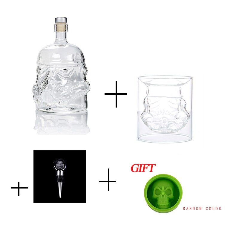 Vinglas sæt whisky karaffel whisky glas kop vinglas tilbehør mænd samurai glas vinflaske: 1 kop 1 flaske 1 prop