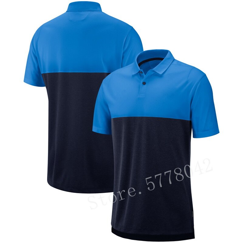 ¡Novedad de ! Ventiladores de manga corta para hombre de Los Angeles Sideline, temporada temprana, rendimiento americano, Polo ajustado: Blue Black / XL