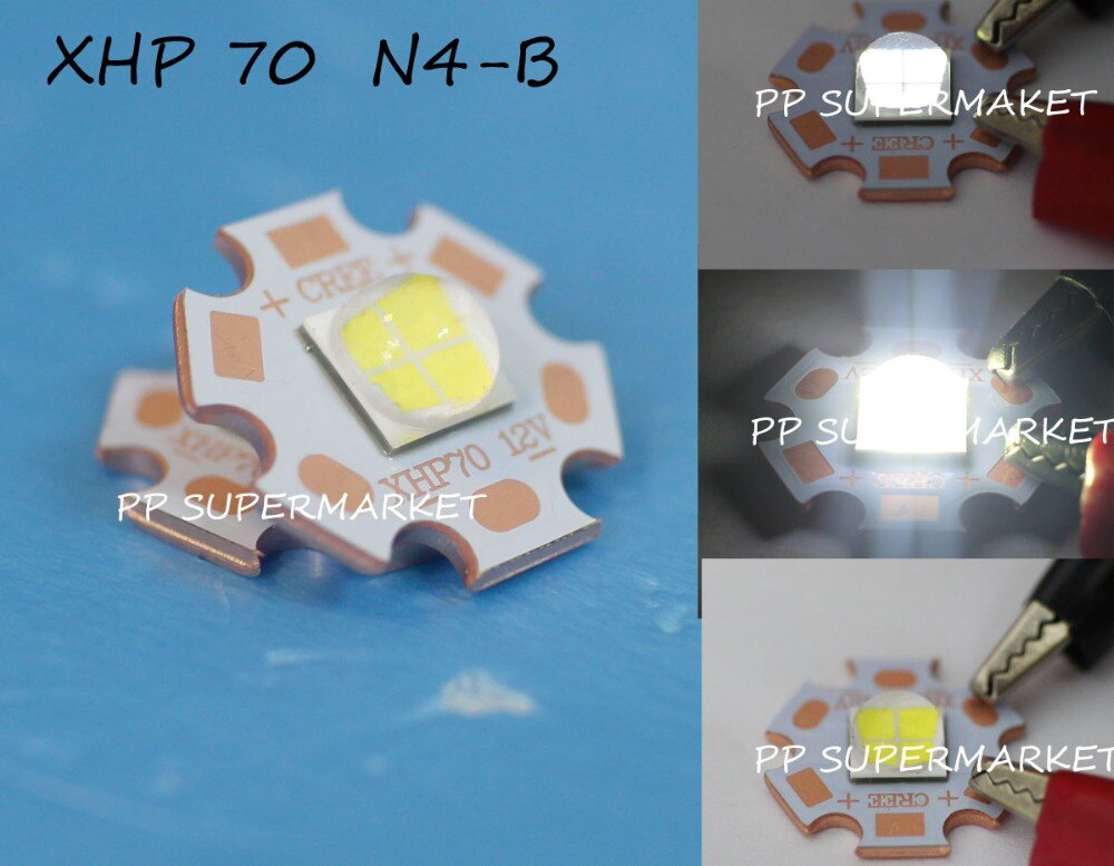 CREE XHP70 30W32W LED 4022LM 6V/12V four chips welding 20mm copper pcb Ultra-high brightness head lamp car bulbs coldwhite