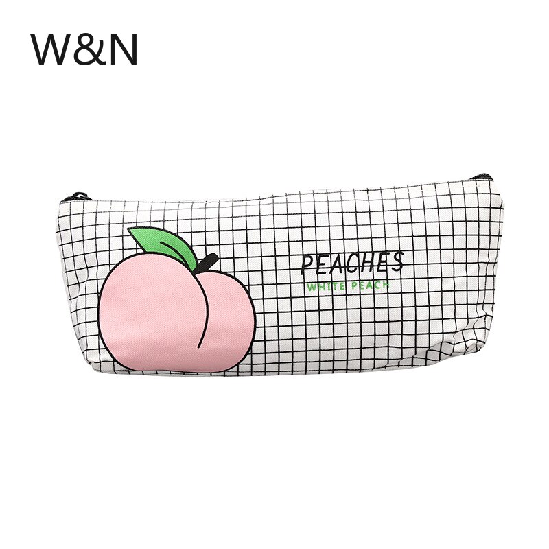 Wave Point Grid Girls Student Pencil Case School Pencil Case for Girl Boys Stationery Canvas Black Pencil Bag Box estojo escolar