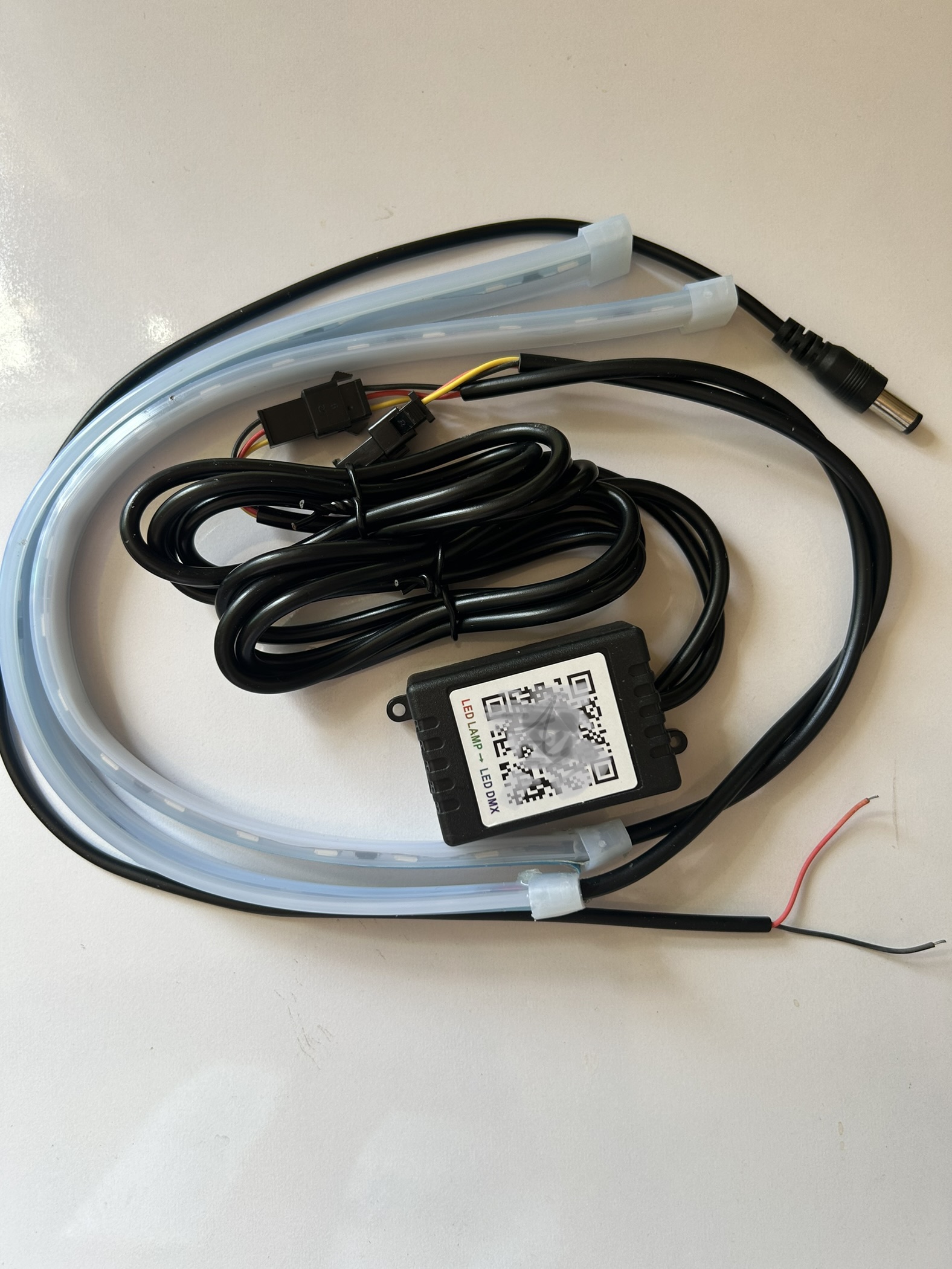 Tira de luces LED RGB para motocicleta, Lámpara decorativa con Control remoto, Flexible, resistente al agua, Control de sonido, 12V: Azul hielo