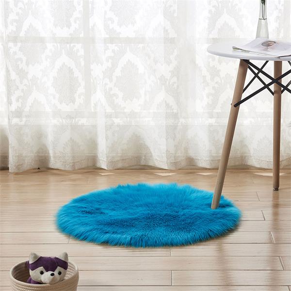 45X45cm Pluche Lange Wol Faux Fur Tafel Mat Baby Photo Props Baby Foto Achtergrond Mat Winter Dikke Warme Deken: blue