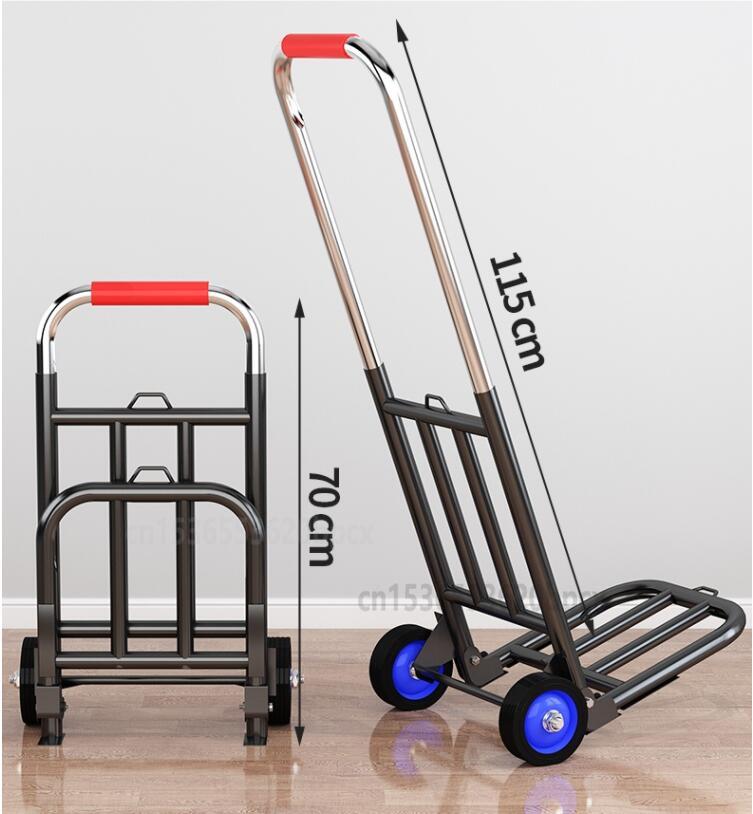 Small Pull Cart Home Folding Retractable Trolley Shopping Compression-resistant and Wear-resistant Luggage Carrying Pull A Truck