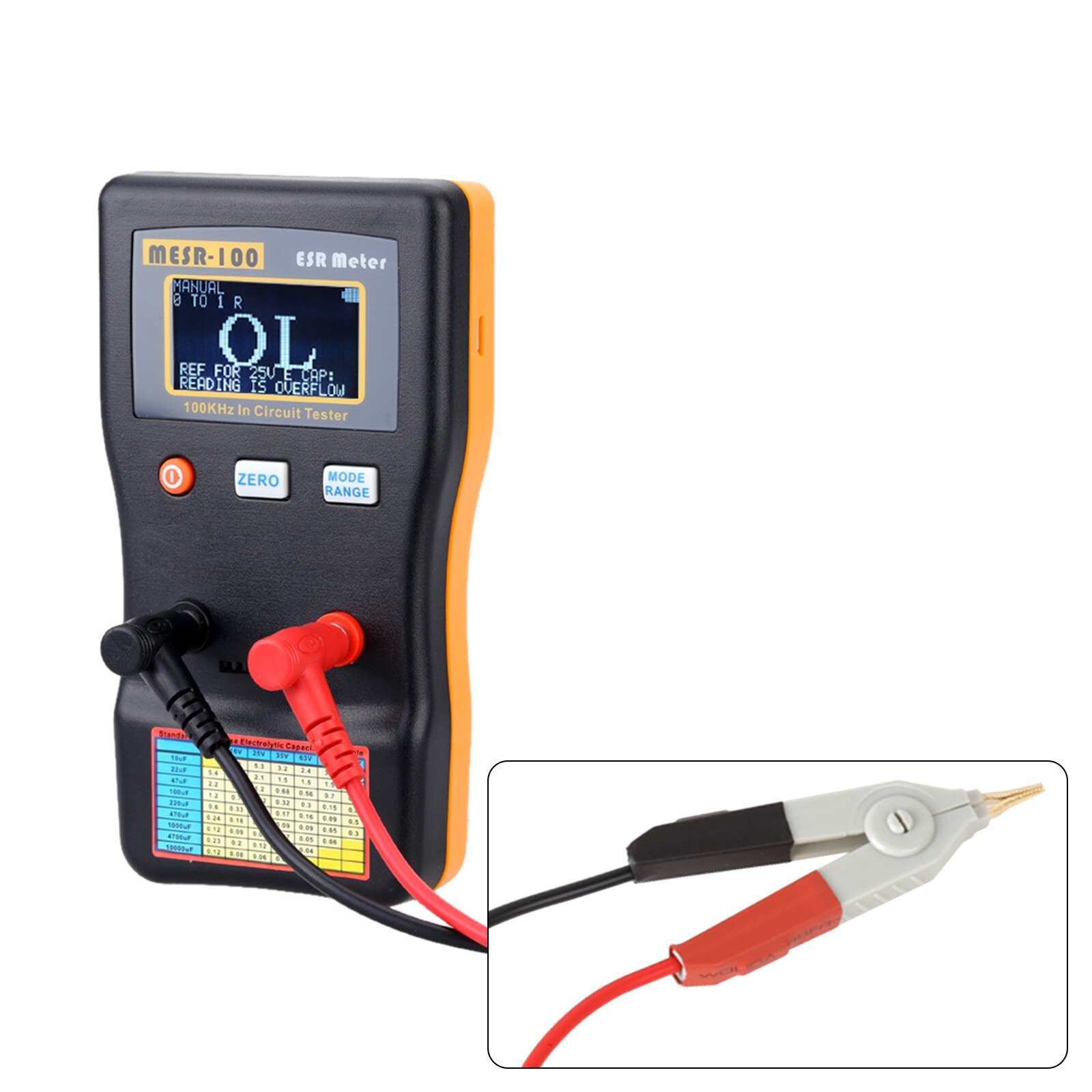 MESR-100 ESR capacité Ohm mètre mesure capacité résistance condensateur testeur de Circuit avec pince de Test SMD