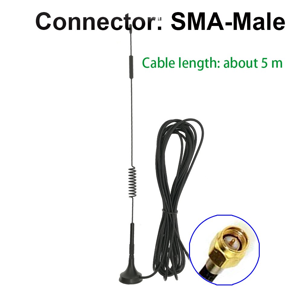 700-2700MHz 12dBi 2G 3G 4G LTE Magnetic Antenna TS9 Connector SMA Male GSM External Router Antenna: SMA-Male-5M-cable