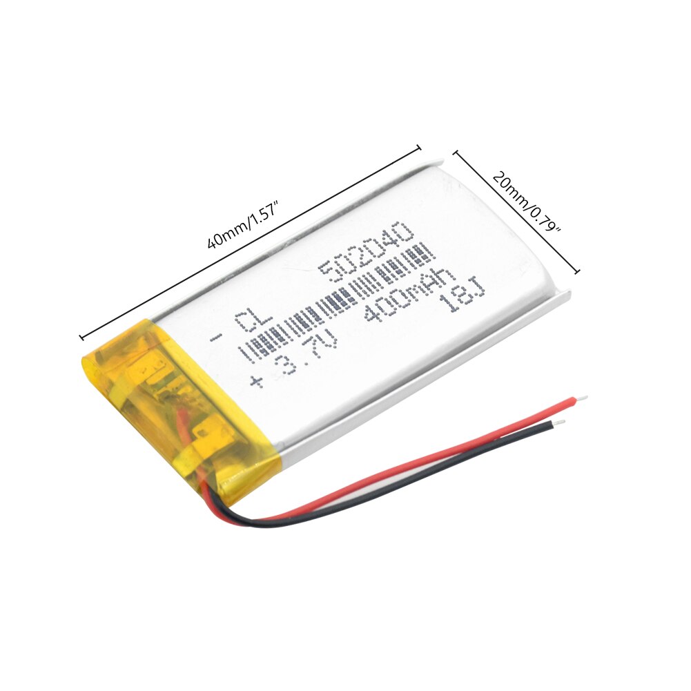 Oppladbare 3.7 v litiumpolymerbatterier 502040 400 mah med kretskort til  mp3 mp4 mp5 gps psp e-bok elektrisk leketøy-ledet lys