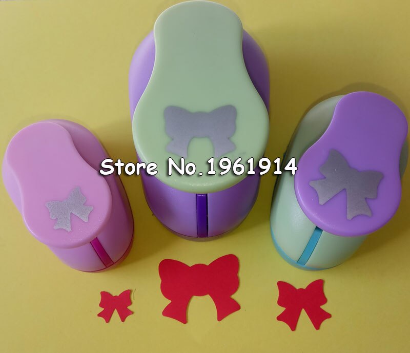 3 siz 3.8cm,2.5cm,1.6cm Bowknot craft punch set children manual DIY hole punches cortador de papel de scrapbook butterfly punch