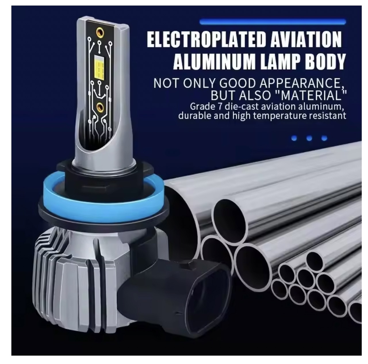 2 stk.  h7 led-forlygtepærer med hi/low-lys 22000lm stk. kold hvid 6500k stk . 60w 12v canbus-klar mini-størrelse, passer også til 9005/hb3 h4 stk.