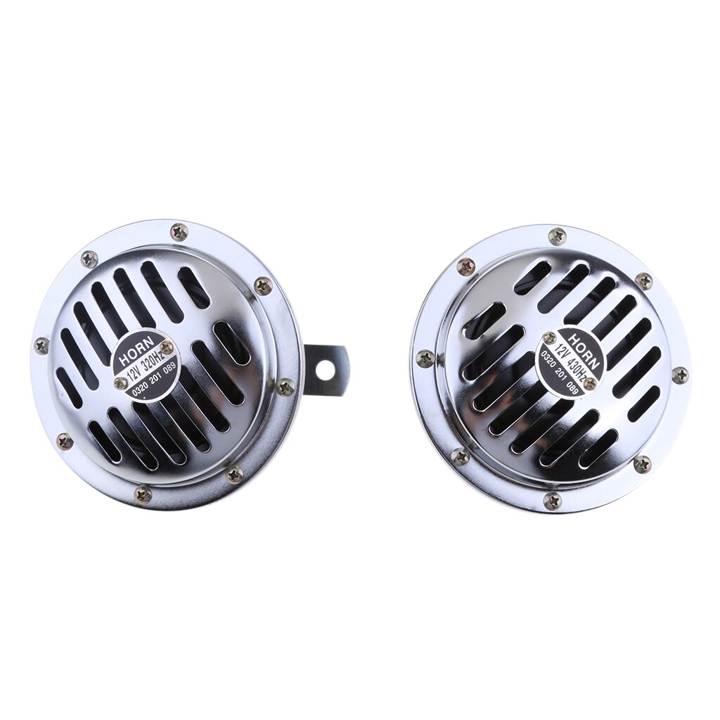 Auto Car Super Horns Chrome Plated Horns 12Volt, Low And High Tone,1pair