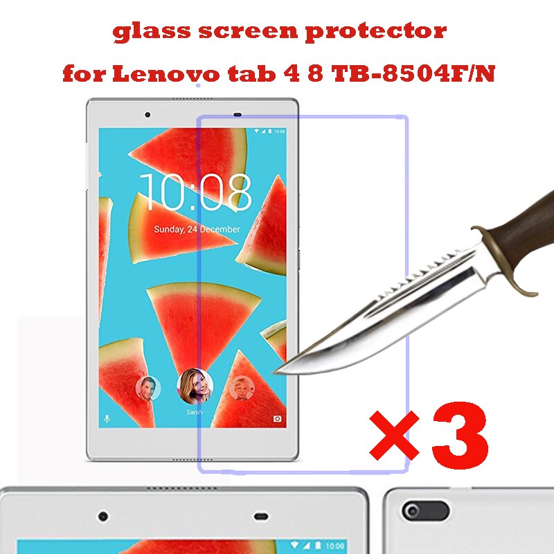 3 Packs Tempered glass screen protector for Lenovo tab 4 M7 M8 M10 HD FHD REL plus Gen 2nd E7 E8 E10 P10 P11 Pro Yoga 5 10.1: tab 4 8