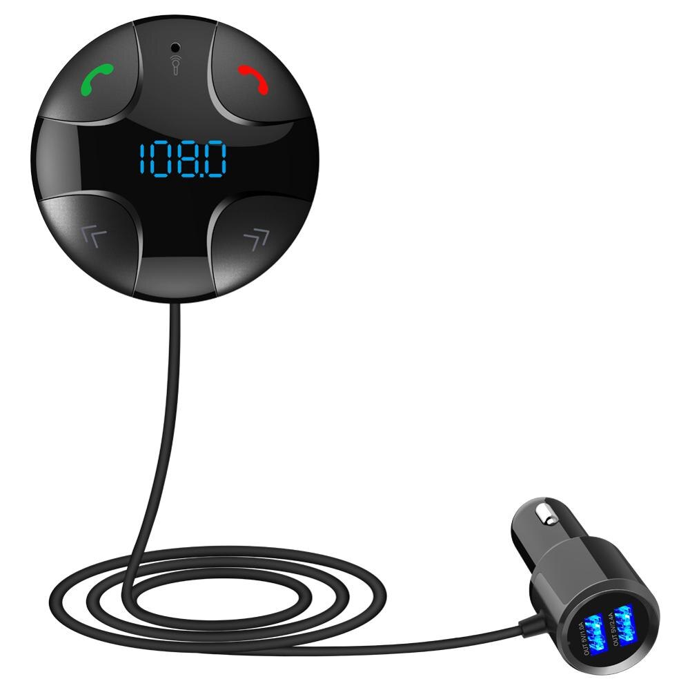 Bluetooth Handsfree Car Kit Fm-zender A2DP Draadloze Auto MP3 Speler Ondersteuning Sd Tf Muziek Spelen Voor Telefoon Led Display: black