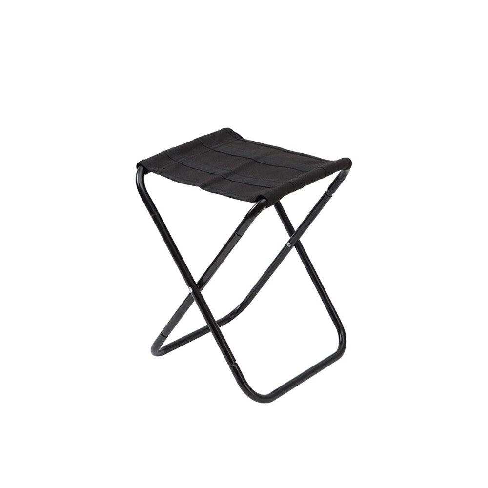 Sammenklappelig fiskestol letvægts picnic campingstol foldbar aluminiumsklud udendørs bærbar let at bære udendørs møbler: Sort