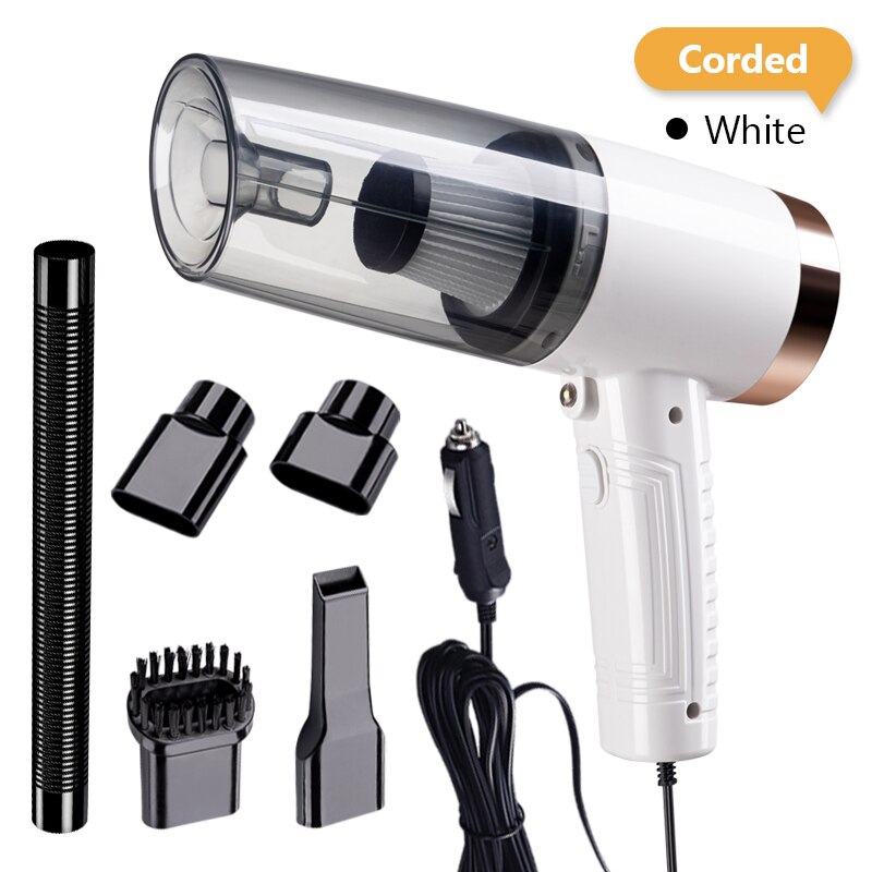 TOMULE Portable Car Vacuum Cleaner Handheld Cordless Vacuum Cleaner Household and Car Dual-Use Rechargeable MINI Vacuum Cleaner: Wired Black