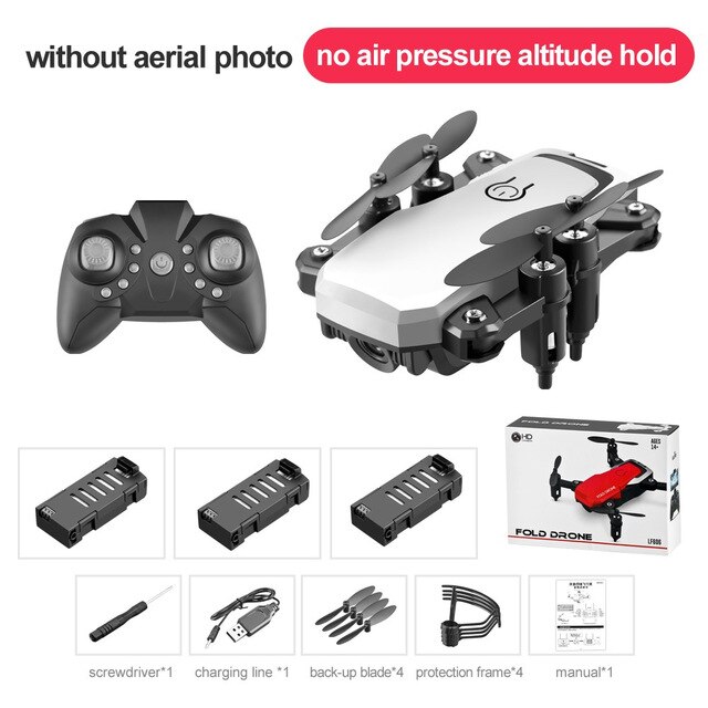 Mini Drone Met Hd Camera Pocket Wifi Rc Quadcopter Selfie Opvouwbare Dron Kinderen Outdoor/Indoor Speelgoed: White No Camera 3B