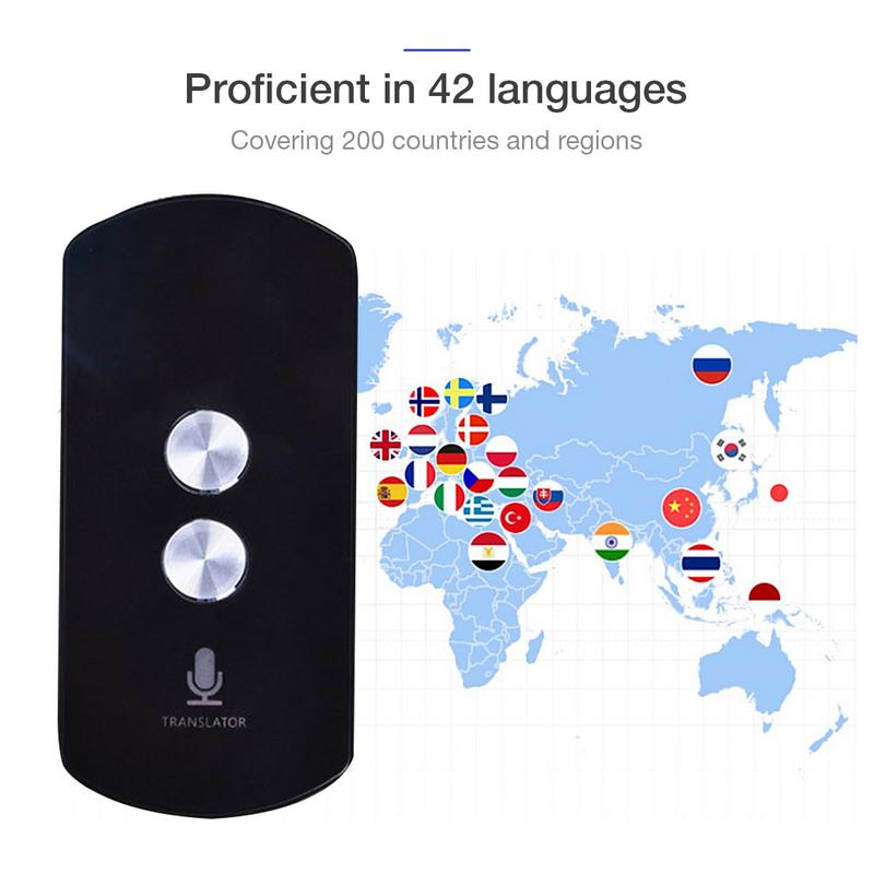 Wireless Voice Translator 42 Multi-language Portable Real-time Bluetooth Learning Travel Meetings With Bluetooth Camera