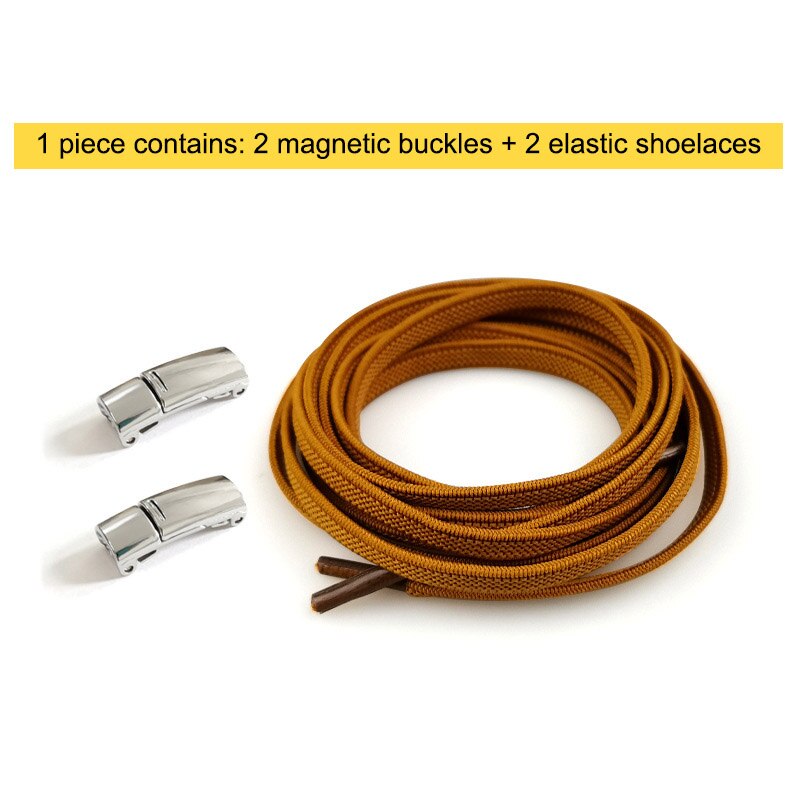 Lacci magnetici elastici 1 secondo chiusura lacci creativi rapidi senza lacci lacci per scarpe bambini adulti Unisex lacci per scarpe Sneakers lacci per scarpe: Brown