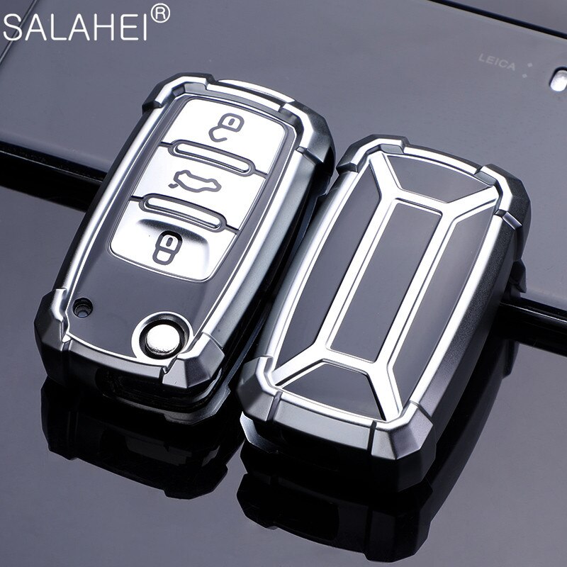 Funda protectora de TPU para llave de coche, accesorio para VW Volkwagen Polo Tiguan Bora Passat Golf 6 Lavida Scirocco Fabia: A-silver