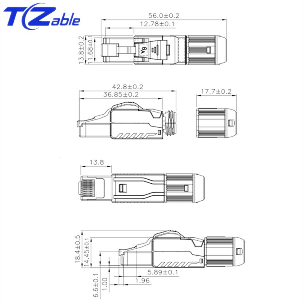 Conector Cat8 RJ45, Cable Ethernet 40G, adaptador de crimpadora sin blindaje, Cable Lan RJ45, extensión de red, enchufe de red rj 45 Cat 8