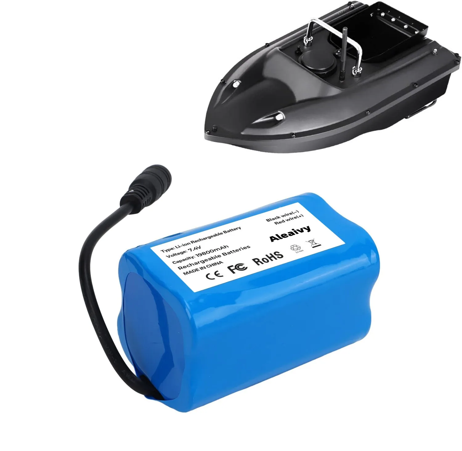 Li-ion-batteri 7.4v 19800 för  v020 v900 -5 v007 c18 h18 v18 d18b fx88 fjärrkontrollerade rc-fiskebåtsbatterier