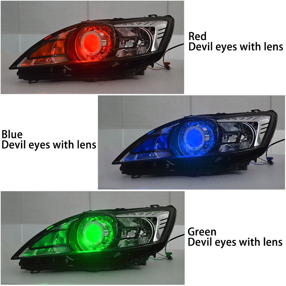 RACBOX LED Devil Eyes Demon Eye For Headlight Projector Lens DIY Red Blue Green DRL Car Retrofit Styling