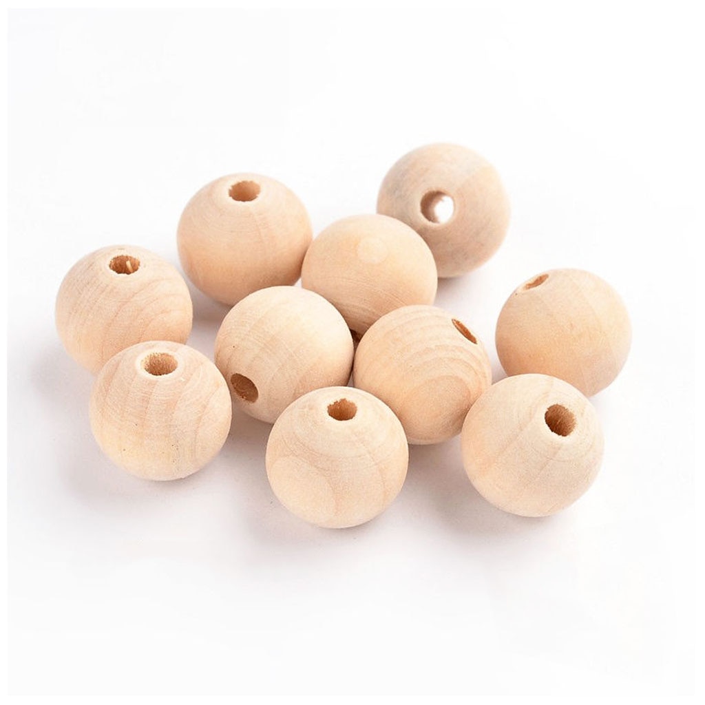 Fityle 50 Uds. Cuentas artesanales de madera Natural sin pintar DIY costura joyería hacer hallazgos artesanía para la decoración de la del hogar