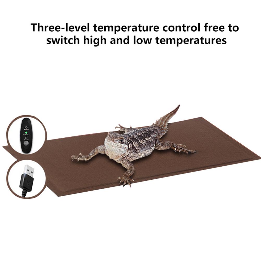 Reptile Heating Pad Temperature Control Pet Warmth Lizard Hamster Anti-Smashing Urine Scratching Care Blanket USB Carry Mat