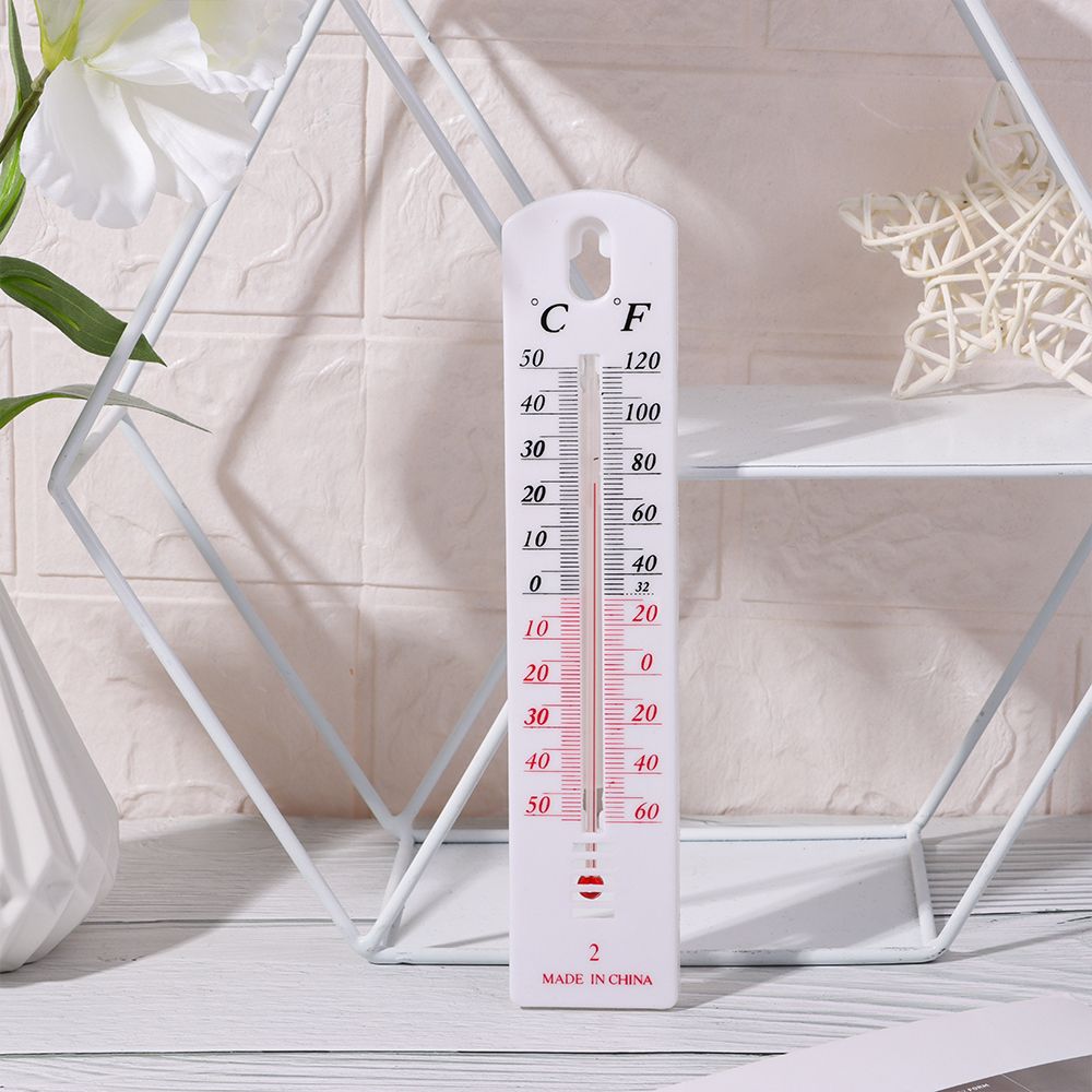 1PC White Plastic Thermometer Accurate Durable Wall Hang Indoor Outdoor Temperature Office Room Temp Meter Meauring Tools