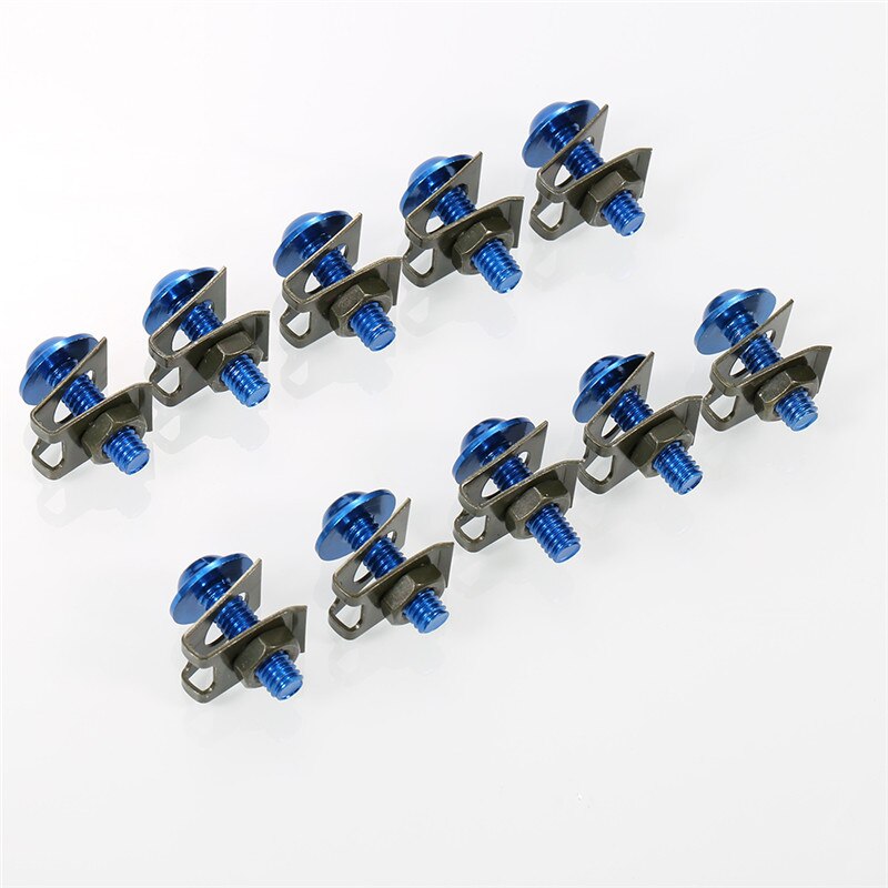 10 Uds carenado de chasis pernos M6 6mm accesorios de la motocicleta aguja velocidad sujetadores con clips metálicos Clips tornillo de resorte de tuerca de estilo de coche