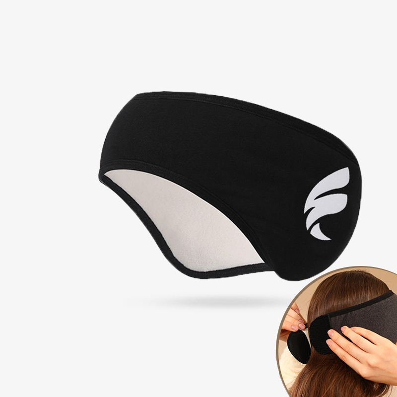 Masque de sommeil occultant pour relaxer, bandeau en peluche, bandeau de couchage en coton pour hommes et femmes, protège-oreilles Anti-bruit: Black