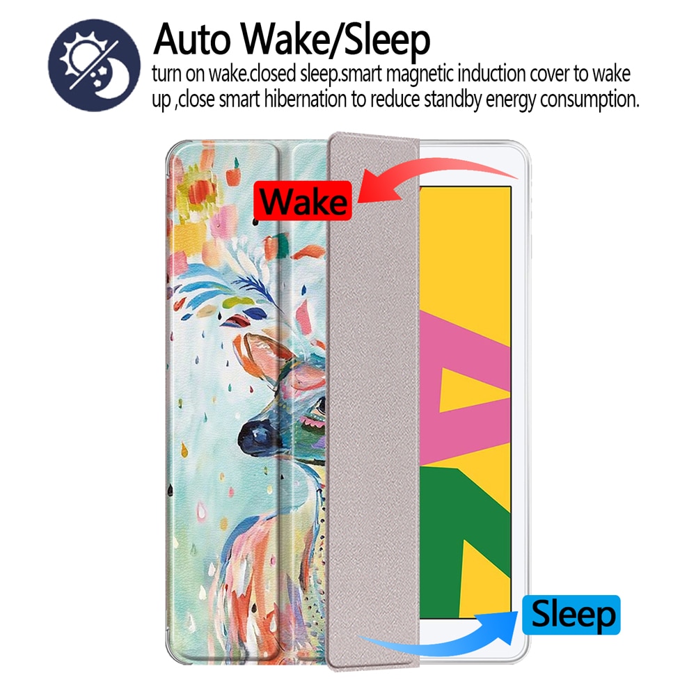 Ipad cover til ipad 7th generation etui, ipad 10.2 etui med auto wake/sleep, ipad 10.5 & ipad air 3 beskyttelsescover