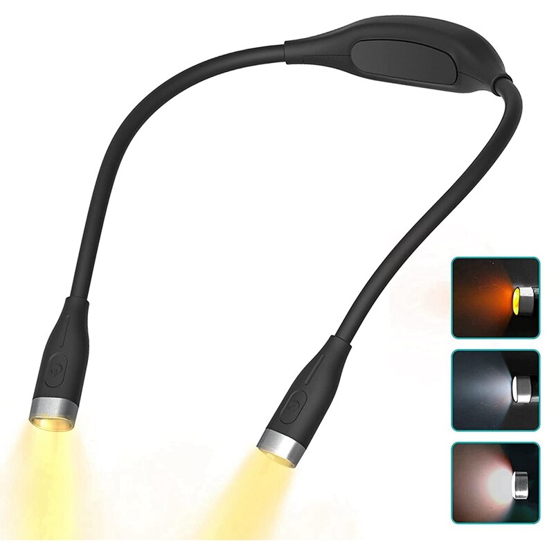 LED Neck Reading Light, Rechargeable Book Light,Hands Free Night Lamp,Perfect For Knitting,Crafts, Repairing