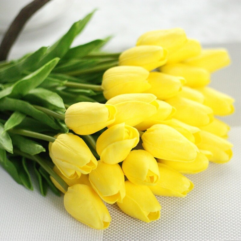 10 stk billig pu tulipan bukett høst dekorasjon vaser til hjemmedekor borddekking kunstige blomster bryllup dekorative blomster