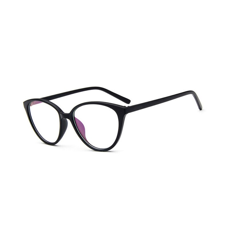 Zilead Retro Cat Eye Clear Lens Spectacle Frame Brand Women Blue-ray Optical Eyewear Frame Myopia Lens Frame Plain Glasses: matte black