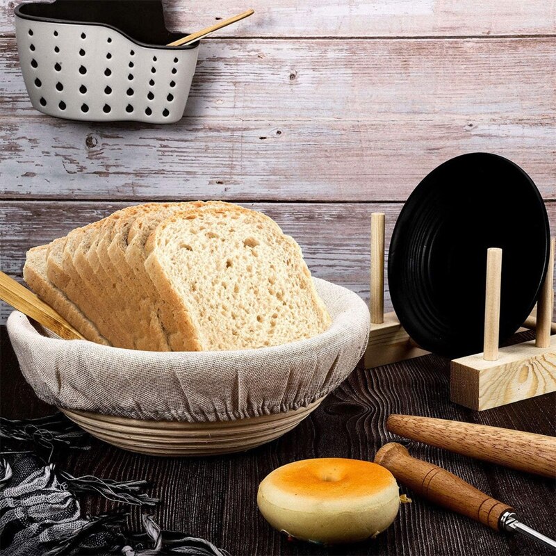 Cesta de algodón para pan a prueba de lino, bolsa de fermentación de la masa para ollas para hornear pasteles, suministros de cocina caseros, 6 uds.
