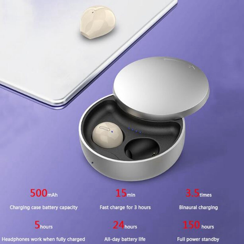 Mini auriculares inalámbricos X21S con Bluetooth 5,0, con funda de carga inalámbrica, Mini auriculares invisibles con Bluetooth