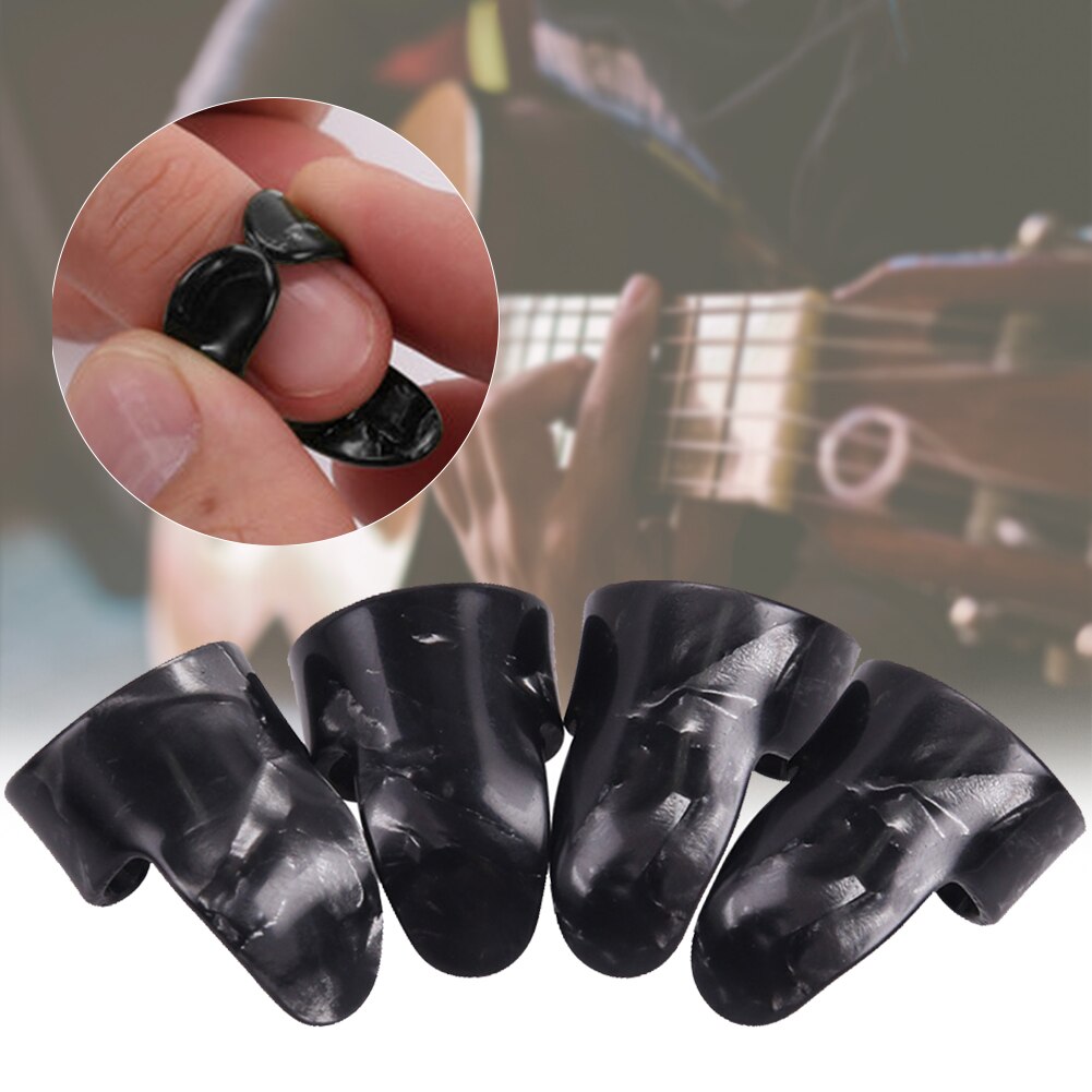 Lot de 4 médiators pour guitare ukulélé, basse, instrument de musique léger en celluloïd, accessoires électriques et acoustiques pour le pouce