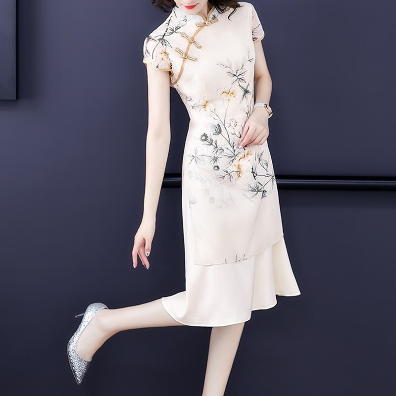 Vestido chino moderno Qipao vestido Qipao Vietnam vestido tradicional Cheongsam vestido Oriental 10121