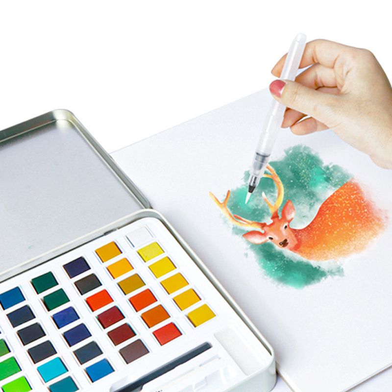 36/48 farver solid akvarel maling sæt håndmalet maleri pigment kunstner kunstforsyninger til børn begyndere