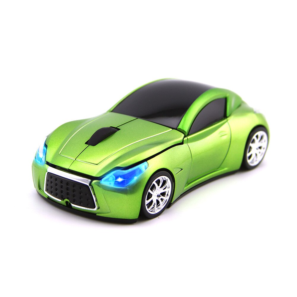 Ratón inalámbrico Infiniti, forma de coche deportivo, 2,4 Ghz, USB, ratones ópticos de ordenador, para PC, portátil,: green Infiniti mouse