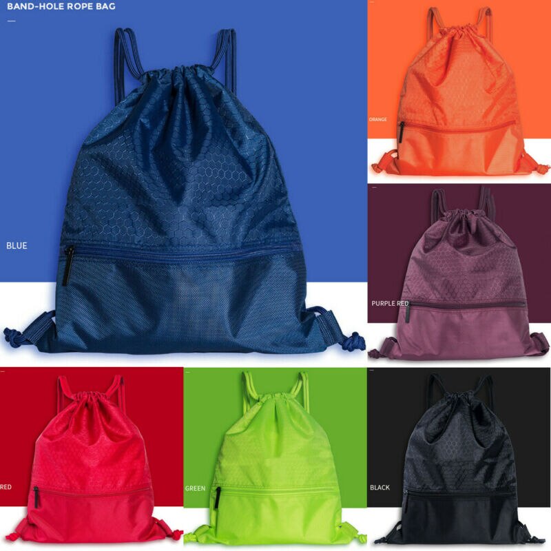 Nylon Waterproof Drawstring Bag Backpack Gym Swim School Sport Shoe Dance Bag /BY