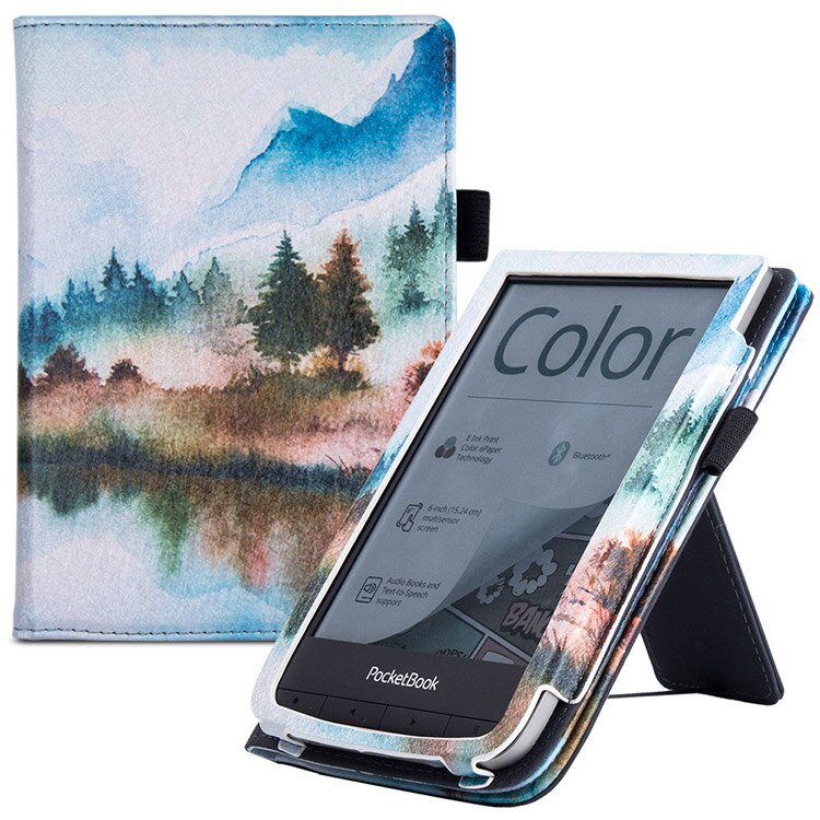 PocketBook – livre de poche tactile HD 3/5/Basic Lux 2/PocketBook Basic 4/Pocketbook, étui de 633 couleurs avec support/repose-main: Landscape