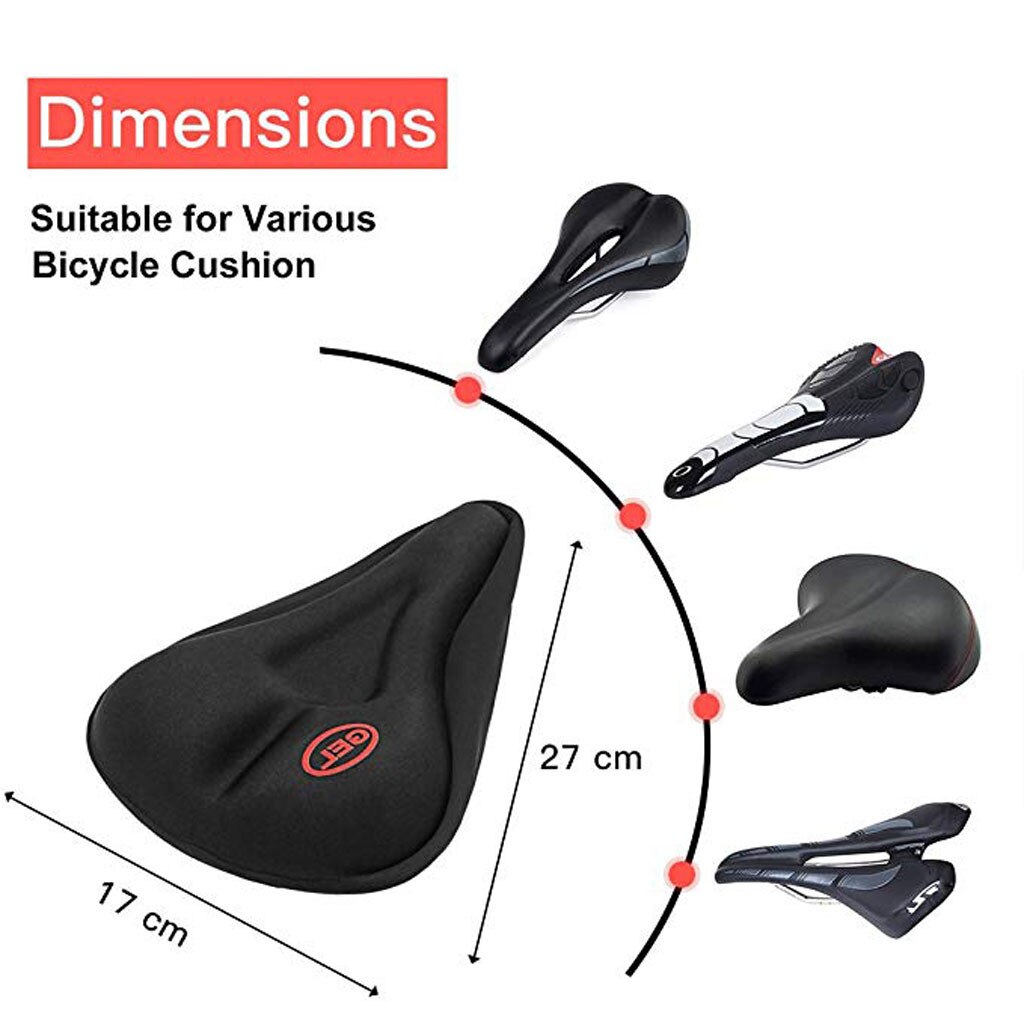 Bicycle Saddle 3D Soft Bike Seat Wider Bicycle Silicone Cushion Soft Pad Bike Silica Gel Seat Saddle Cover for Bicycle
