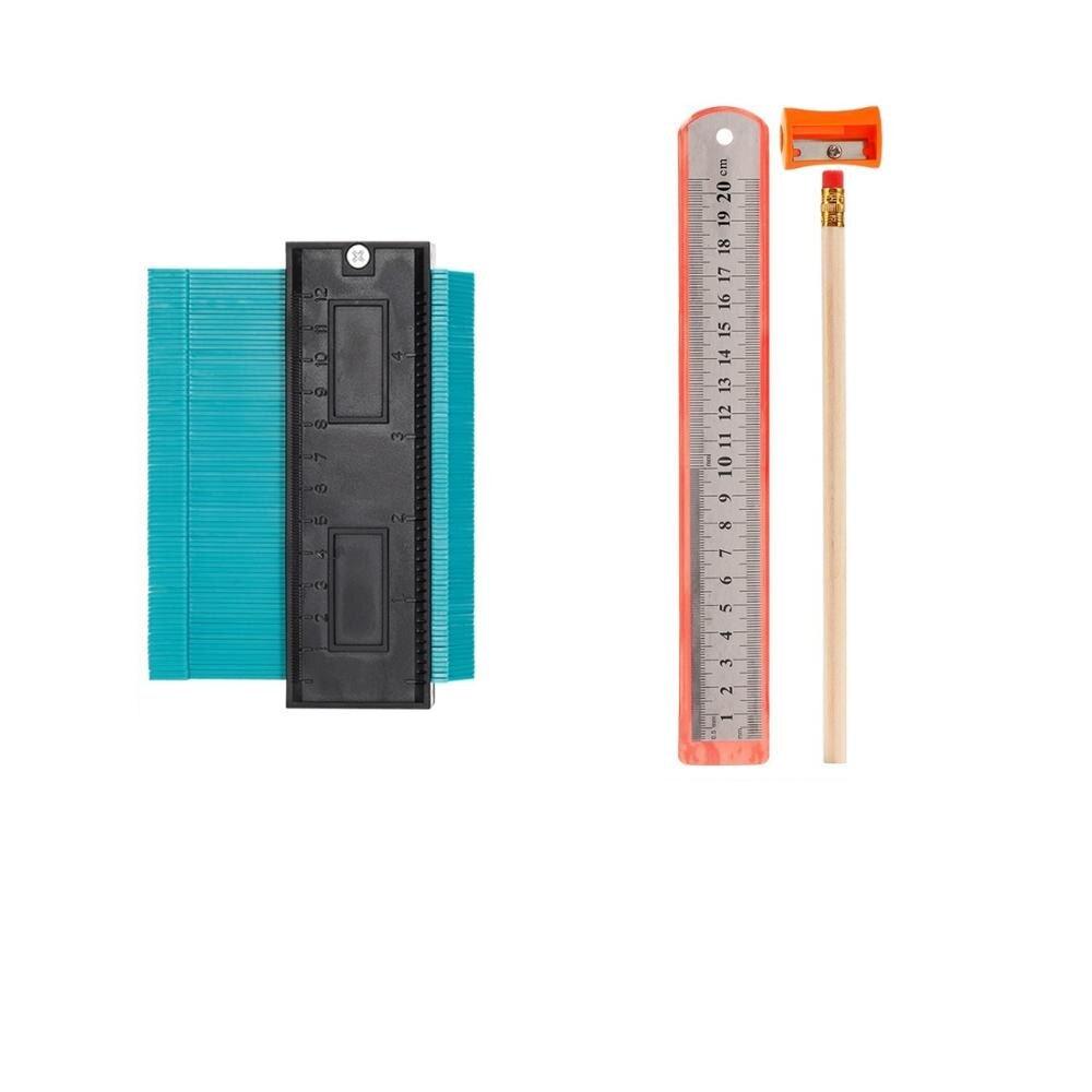 4PCS/lot Contour Gauge Shape Duplicator Outline Profile Shape Contour Duplications Guage, Irregular Shapes Copy Measure Ruler: 6 Inch-Green