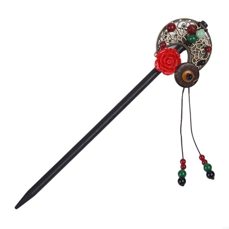 N7YD Antiek Chinese haarpen Haar ornament Traditionele haardecors voor Han -kostuum: Lavendel