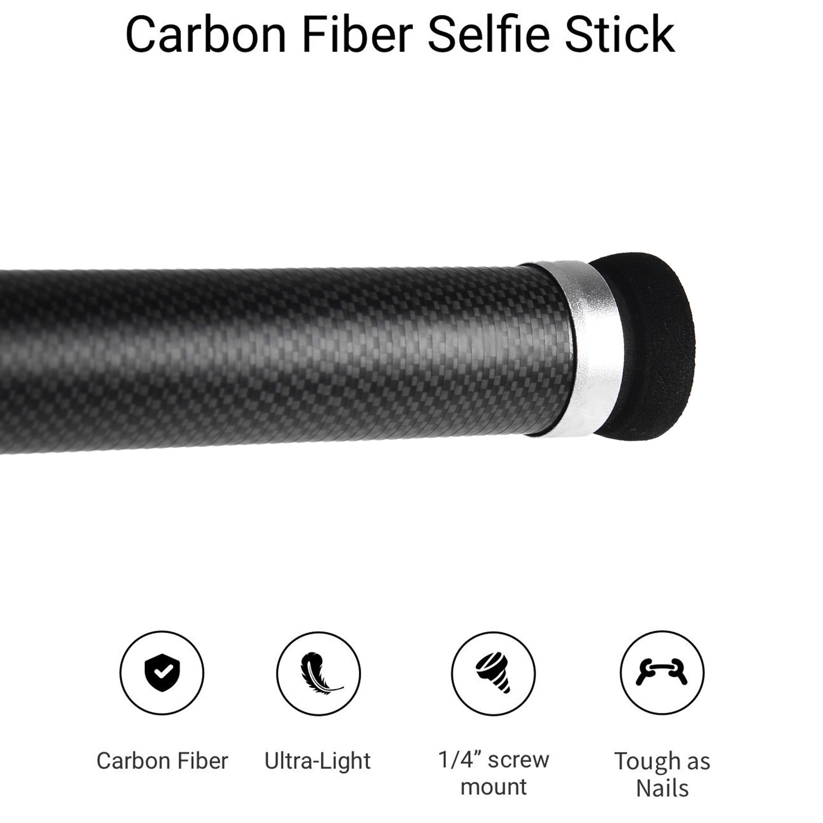 Carbon Fiber Monopod For GoPro Hero 6 5 7 8 9 Black Action Camera Selfie Stick For Go Pro 4 3 2 For Insta 360 ONE X